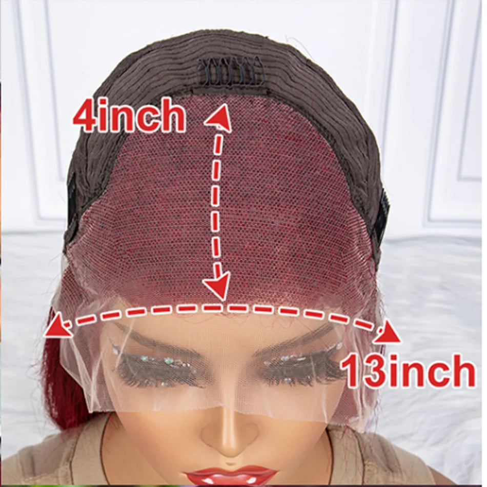13x4 Lace Frontal Pink Straight Human Hair Wig 26 28inch 250 Density Pre Plucked Red Hair Wig Grey Lace Front Wigs for Women