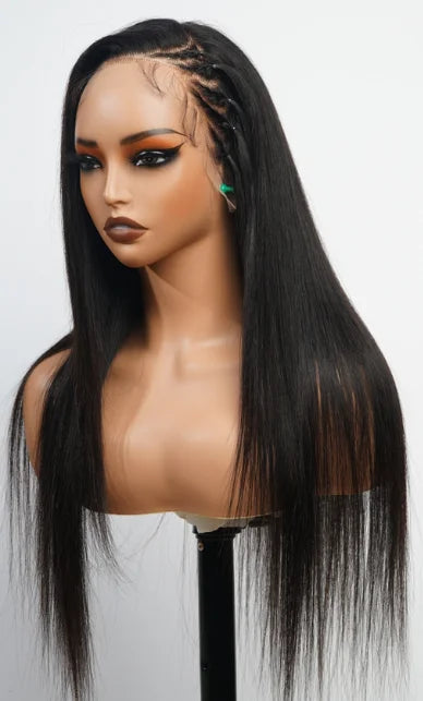 Ready to Ship Layer Style 180% 13x4 Transparent Lace Front Wigs Brazilian 5x7 Closure Straight Human Hair Wigs for Black Women