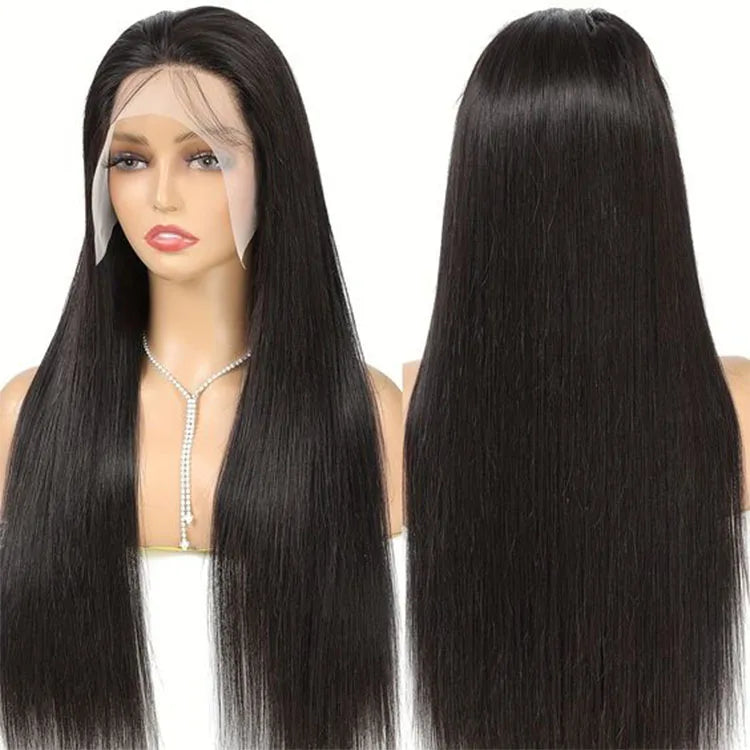 Wholesale Raw Cambodian Hair Straight Double Drown Natural Color Raw Human Hair Wigs 13x4 Transparent HD Lace Wig