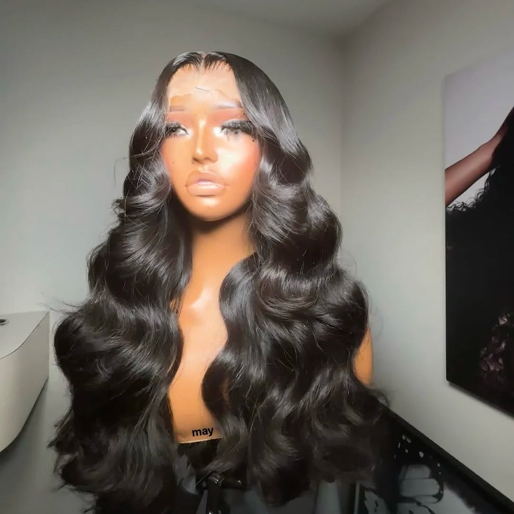 Human Hair Wigs 180% 200% 300% Density HD Transparent Lace Frontal Wig Long Bone Straight Virgin Cuticle Aligned Raw Hair Wigs