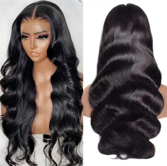 Unprocessed Indian Virgin Cuticle Aligned Human Hair Wigs Body Wave 13x4 Transparent Lace Frontal Natural Color Wigs