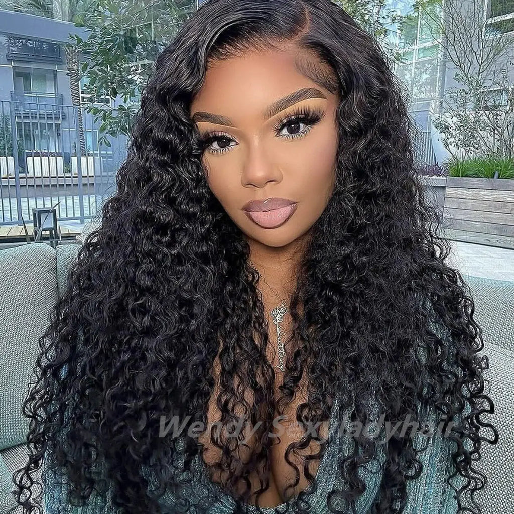 Raw Human Hair Burmese Curly HD Lace Closure Human Hair Wigs Lace Frontal Wigs for Black Women