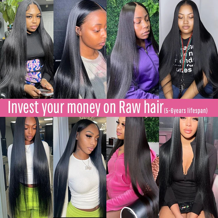 Wholesale Raw Cambodian Hair Straight Double Drown Natural Color Raw Human Hair Wigs 13x4 Transparent HD Lace Wig