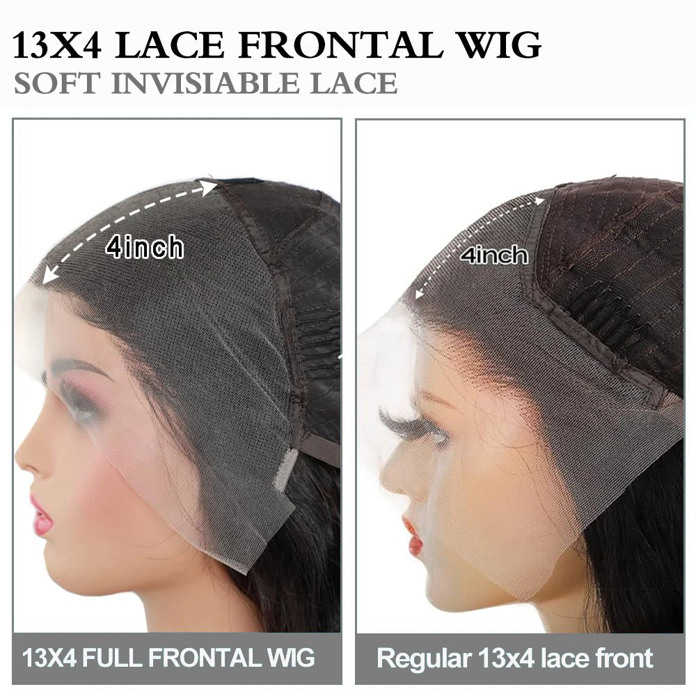 Unprocessed Indian Virgin Cuticle Aligned Human Hair Wigs Body Wave 13x4 Transparent Lace Frontal Natural Color Wigs