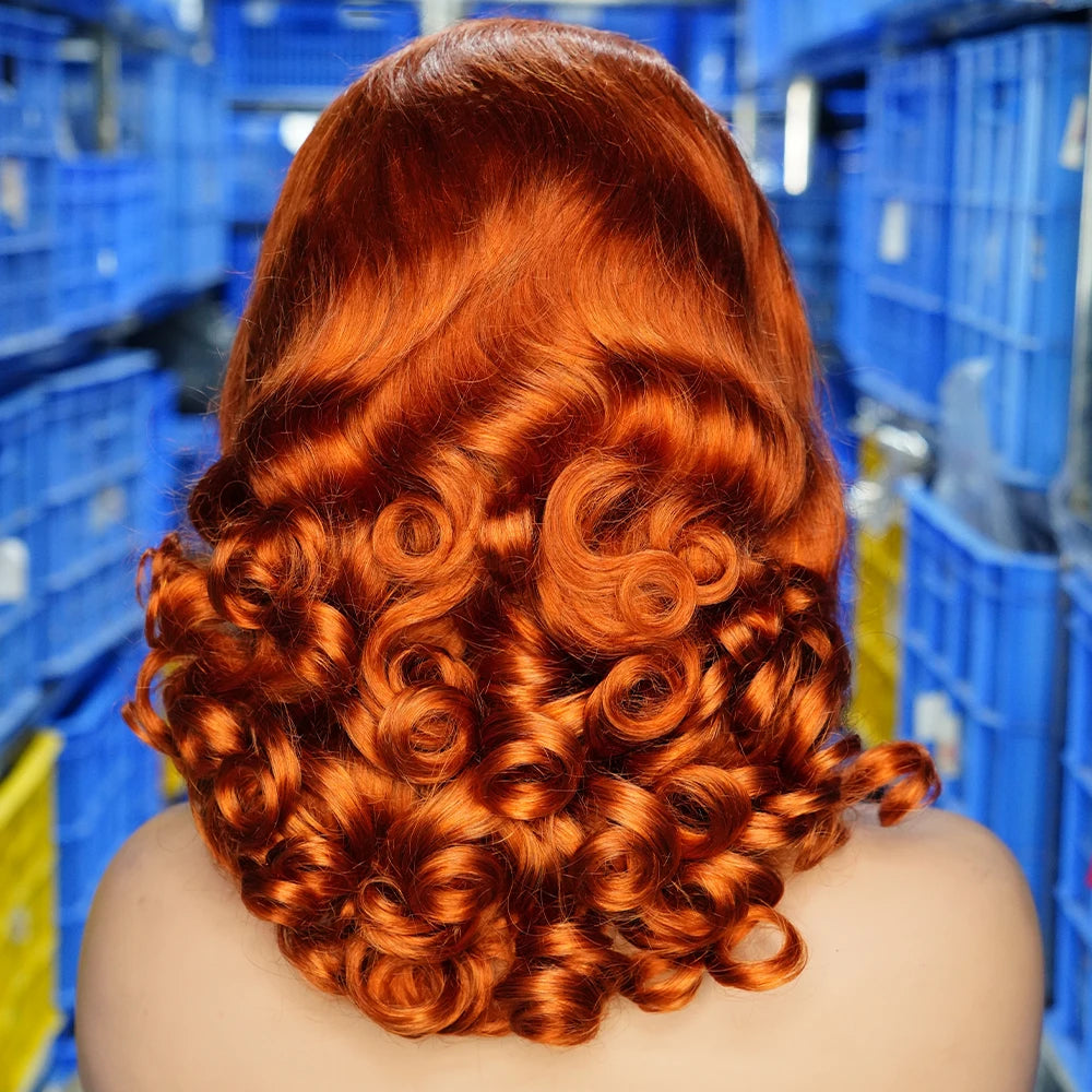 13x4 Hd Lace Water Deep Wave Frontal Wig Highlight Honey Brown Glueless Curly Human Hair Wigs Colored Bob for Women 30 Inch
