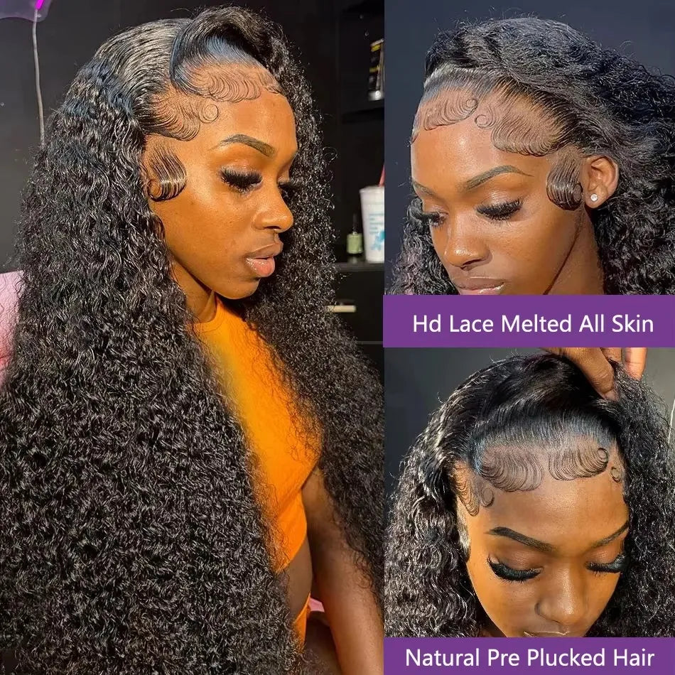 30 40 Inch Deep Wave 13x4 Hd Lace Frontal Wigs Human Hair Wigs for Black Women 180% Density Lace Front Wig Curly Human Hair Wig