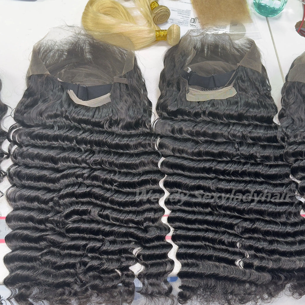 Raw Human Hair Burmese Curly HD Lace Closure Human Hair Wigs Lace Frontal Wigs for Black Women