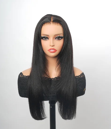 Ready to Ship Layer Style 180% 13x4 Transparent Lace Front Wigs Brazilian 5x7 Closure Straight Human Hair Wigs for Black Women
