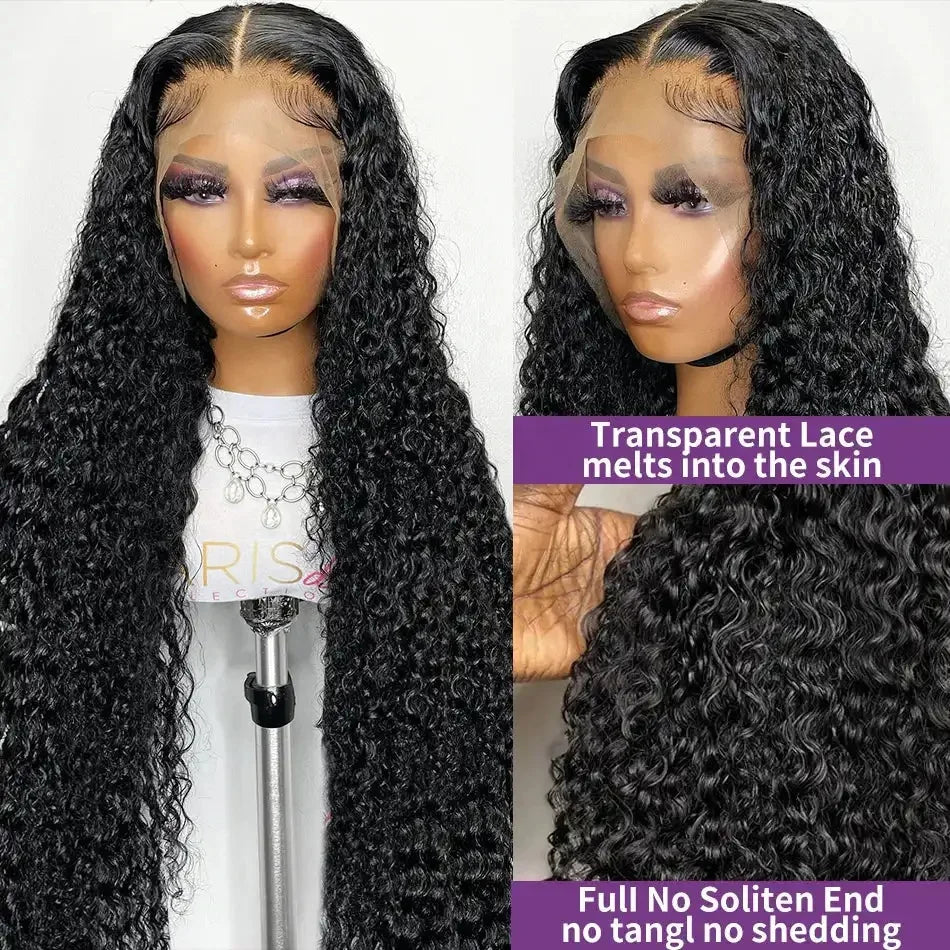 100% Real Human Hair Water Wave 13x4 Full Lace Frontal Wig Queen Beauty Hair Wigs Vendor