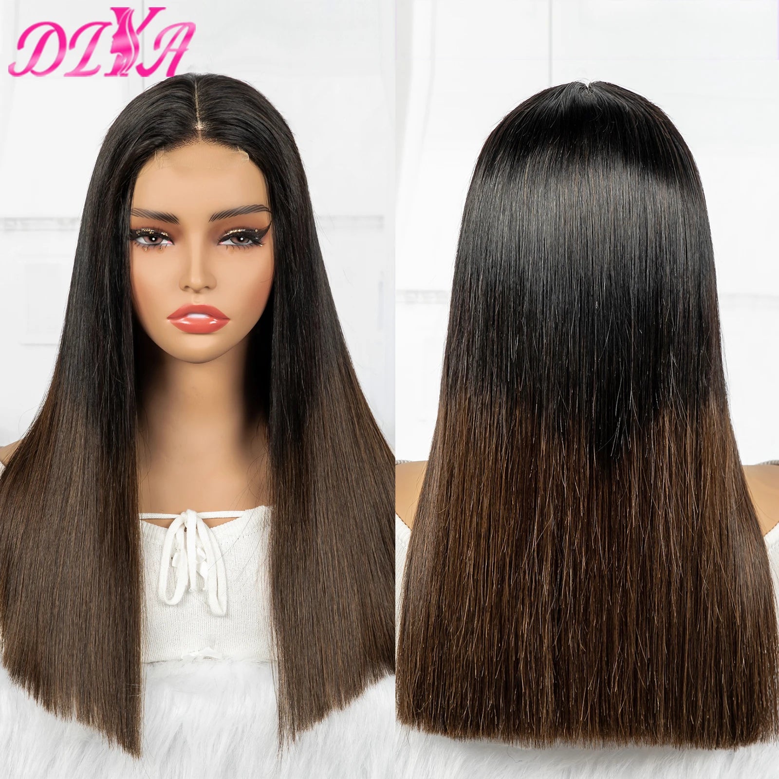 2x6 HD Lace Closure Wig 16A Double Drawn Raw Vietnamese Human Hair Wig 1BT4 Color Bone Straight Human Hair Wig for Black Women