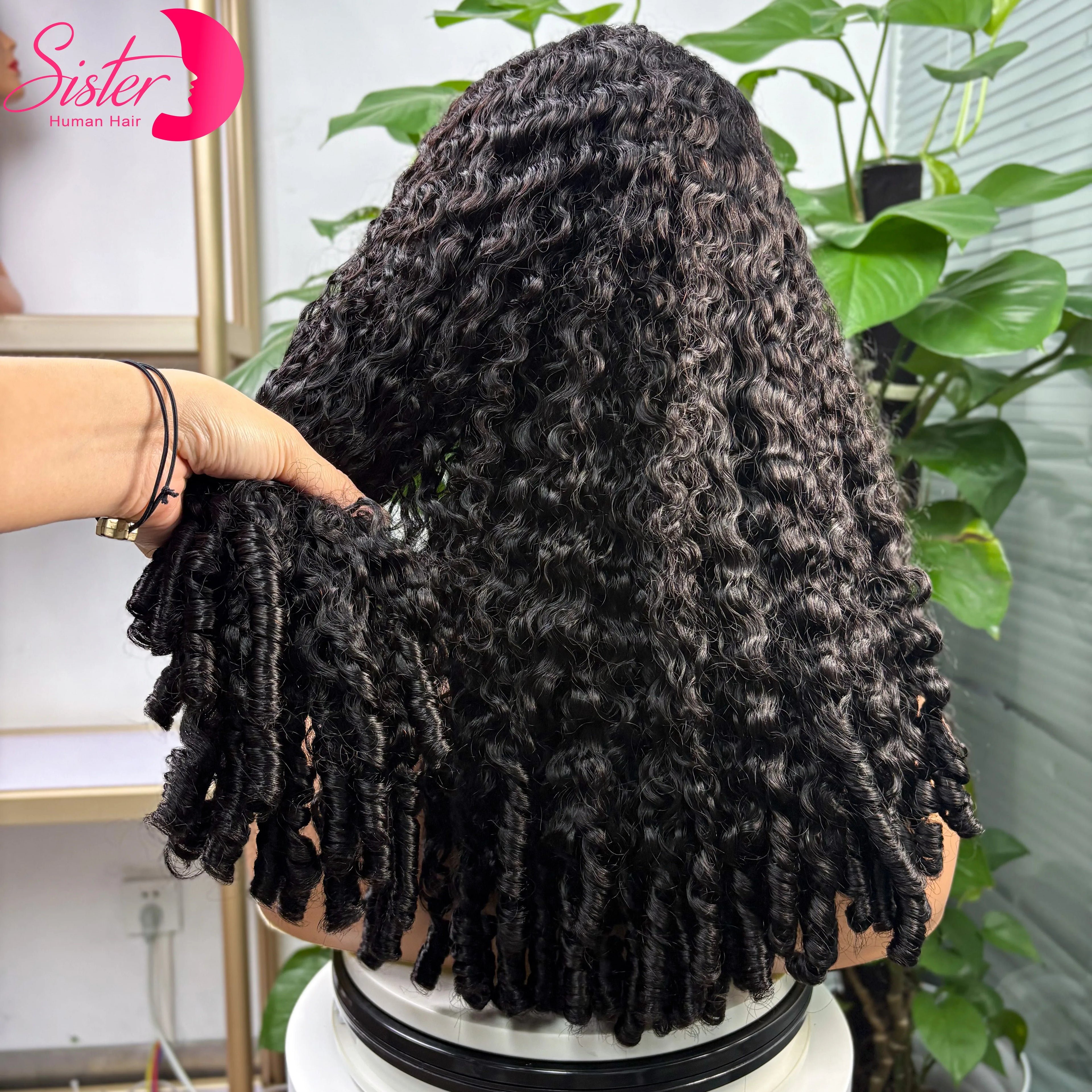 5x5 Glueless Highlight Burmese Bouncy Spiral Curly Human Hair Wigs 350% Density Lace Closure Curly Wig for Women PrePlucked Remy