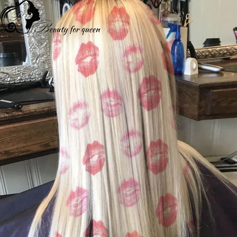 Colored Straight With Pattern High Quality Brazilian Human Hair Wig 13x4 HD Transparent Lace Frontal Wigs Pre Plucked Cosplay
