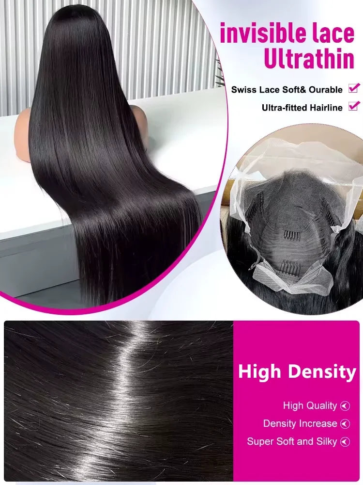100% Human Hair Vietanamese Bone Straight Wigs 300 Density 13x6 Hd Lace Front Human Hair Wigs Glueless Wigs Human Hair No Glue