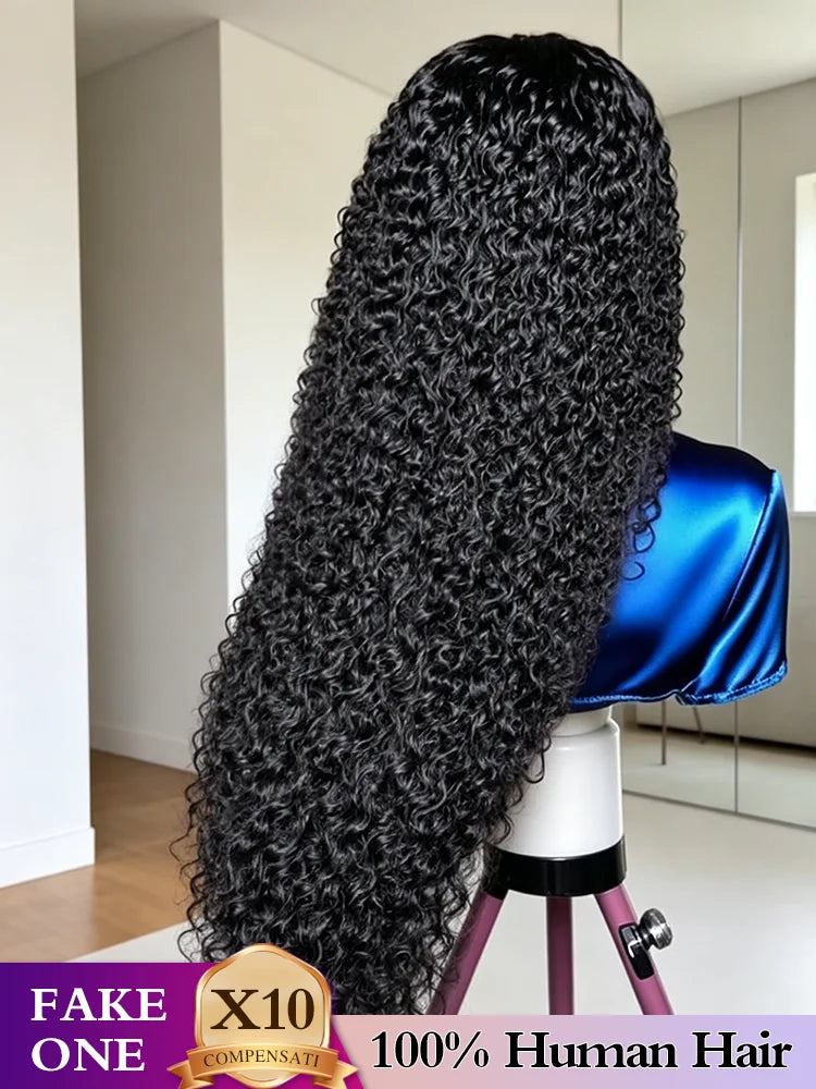 40Inch Wigs 100%Human Hair Kinky Curly Lace Front Wigs 13x6 HD Lace Human Hair Wigs Vietnamese Hair 300%Density Jerry Curly Wigs