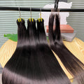 Straight Bundles With 2x6 HD Invisible Lace Closure Human Hair Natural Color Vietnamese Raw Hair Weaving Extensions For Women