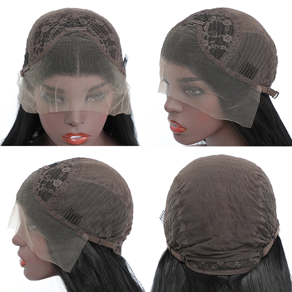 WIF Dark Blue Body Wavy Synthetic Wig Long Wavy Hair Women Cosplay Natural Hairline Lace Front Wigs Heat Fiber Blue Wigs