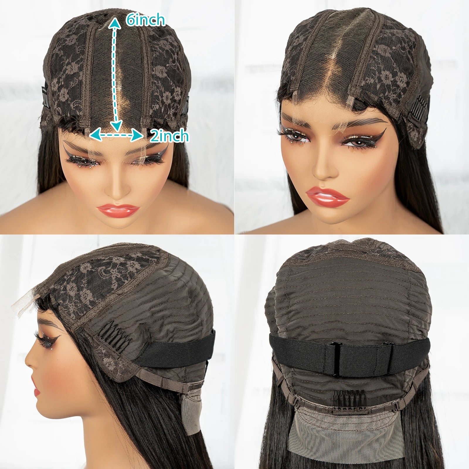 2x6 HD Lace Closure Wig 16A Double Drawn Raw Vietnamese Human Hair Wig 1BT4 Color Bone Straight Human Hair Wig for Black Women