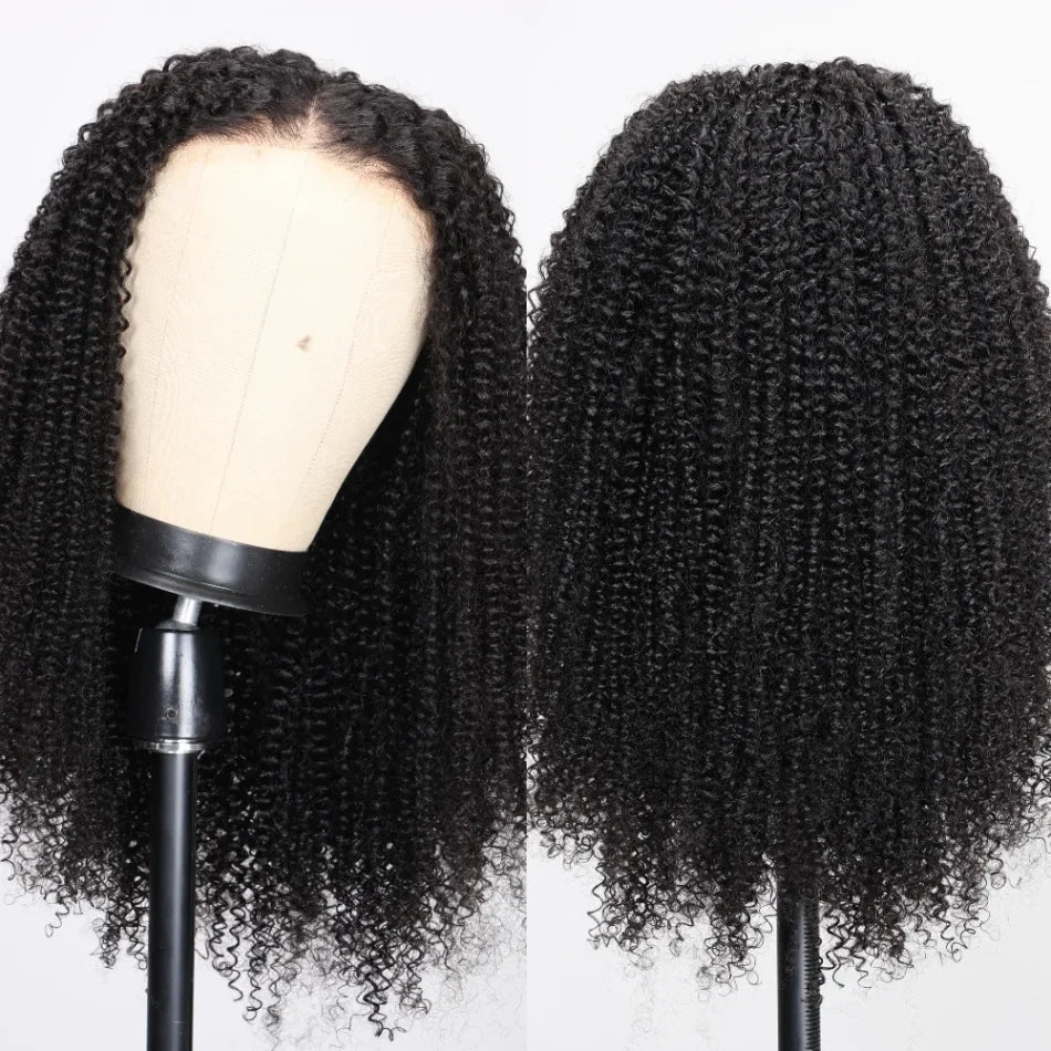 UNice Hair Bye Bye Knots Wig Kinky Curly Natural Black 7x5 Lace Front Wig for Women Pre Plucked Glueless Wear Go Wigs