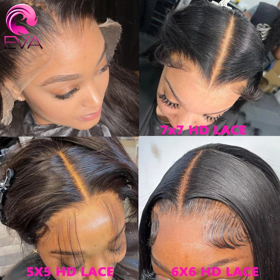 Eva Hair 100% Real HD Closure Wig 5x5 6x6 7x7 HD Lace Closure Wigs Glueless Wig Human Hair Ready to Wear HD Lace Closure Wigs